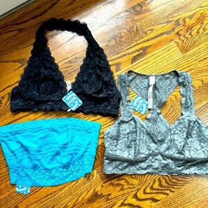 Free people intimately assorted 3 lace size M items all NWT